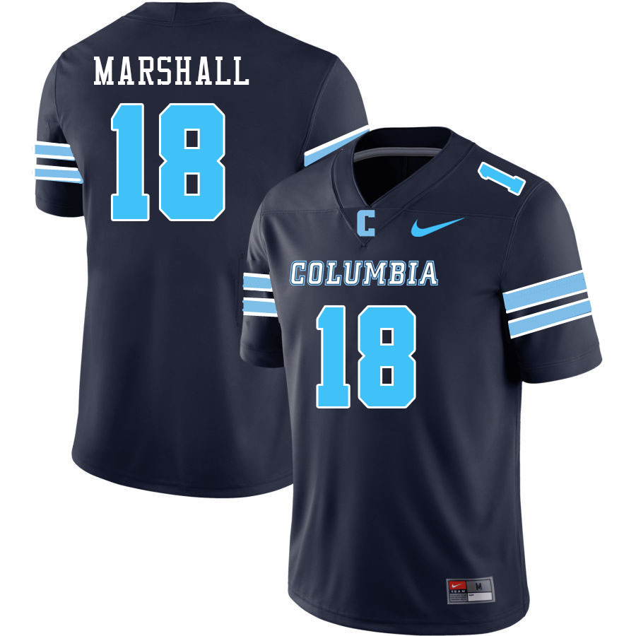 Men-Youth #18 Jayden Marshall Columbia Lions 2023 College Football Jerseys Stitched Sale-Navy